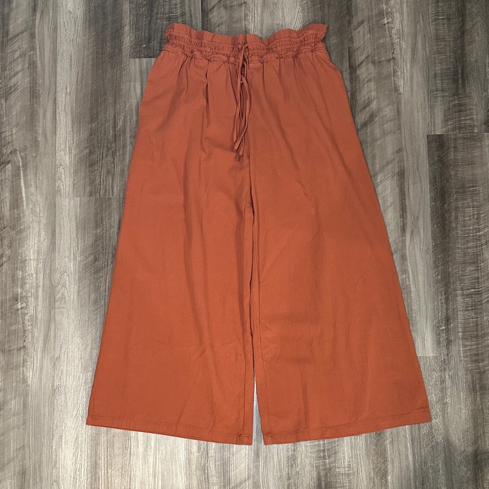 Entro Brandy Pull On Wide Leg Drawstring Pants - Medium